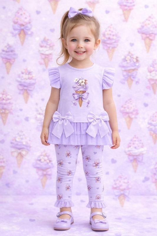 Purple Ice Cream Top & Legging Set