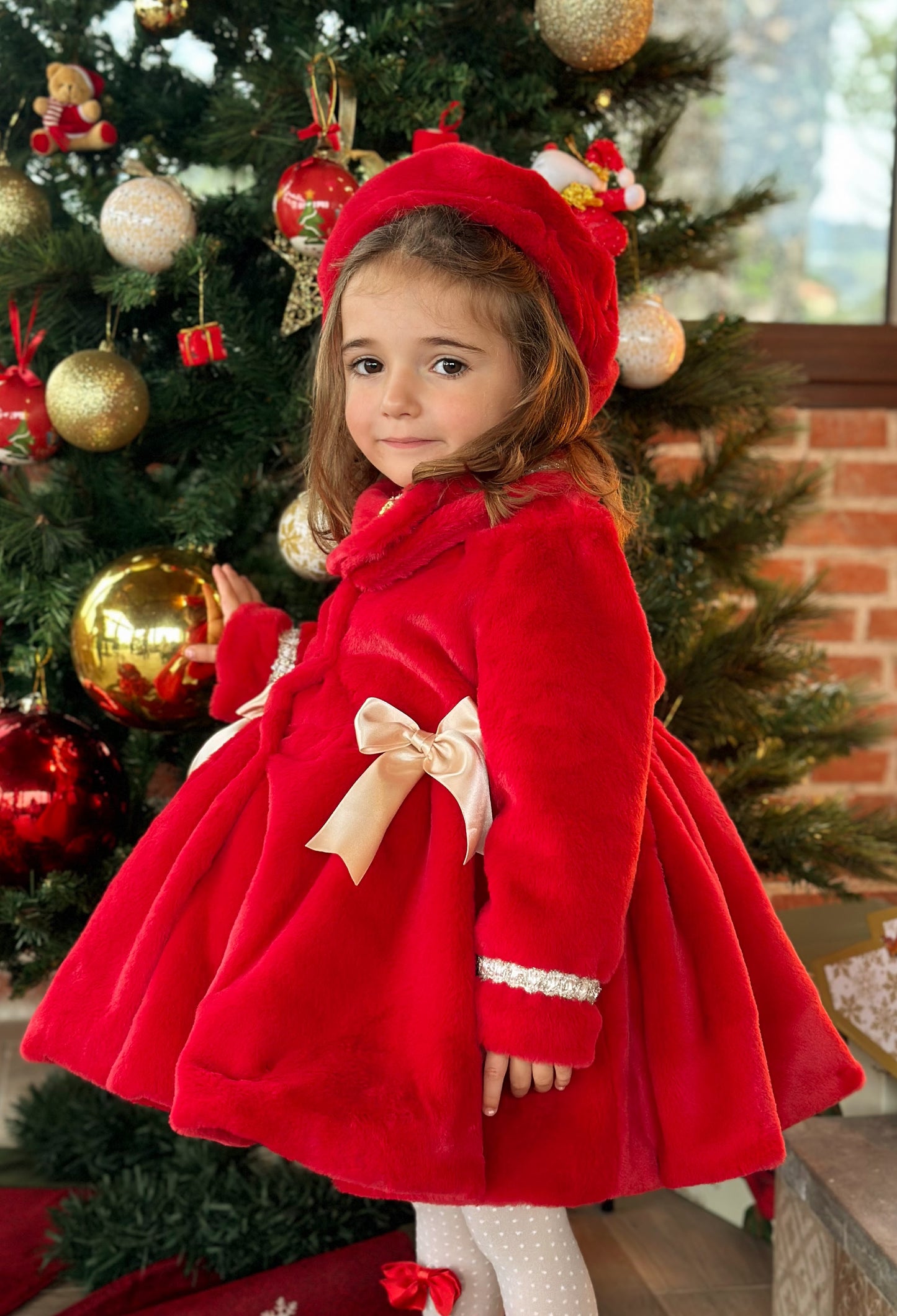 Red Handmade Soft Fur Sonata Coat AW (Made to order)