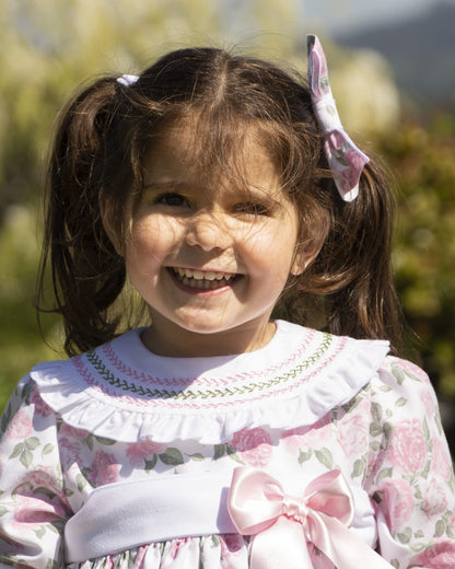 'Roses' Smocked Collar Dress AW (Made to order)