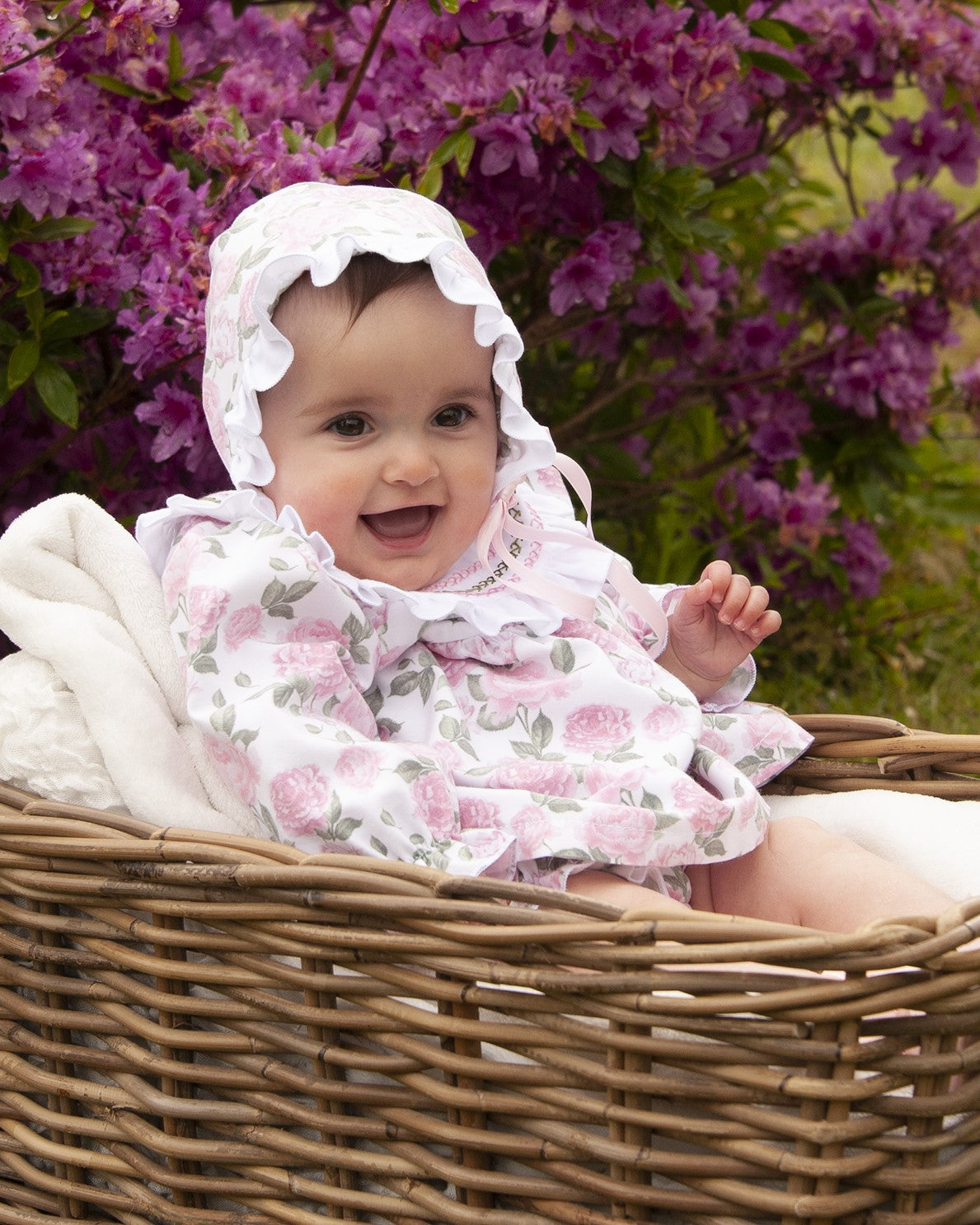 'Roses' Smocked Collar Romper AW (Made to order)
