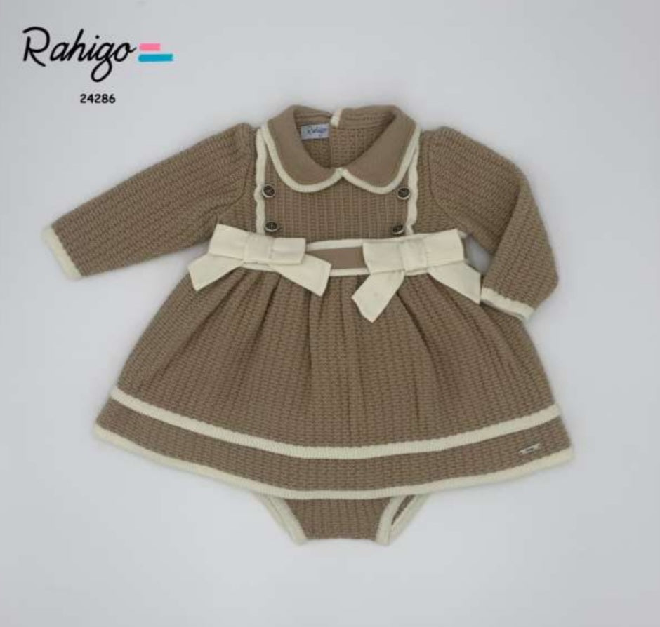 Rahigo Girls Camel Knitted Dress & socks AW