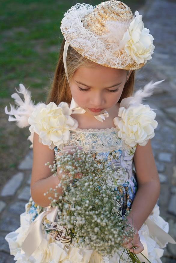 Ela Confeccion SS25 Girls Blanca Handmade Straw Hat - (Made to order)