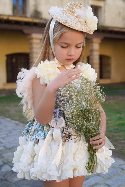 Ela Confeccion SS25 Girls Blanca Handmade Straw Hat - (Made to order)