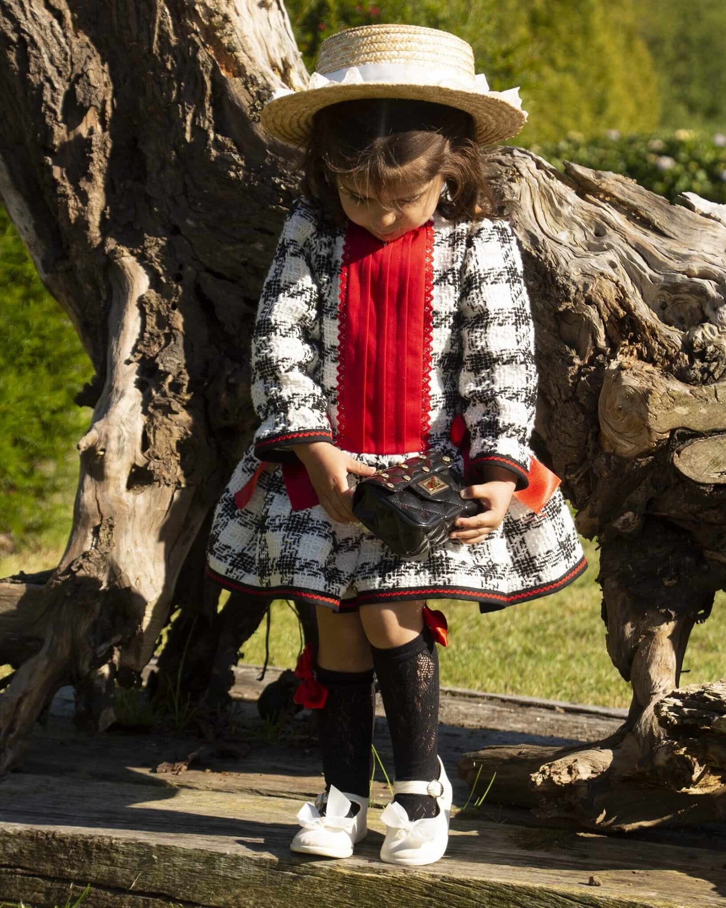 Tweed Girls Puffball Dress AW (Made to order)