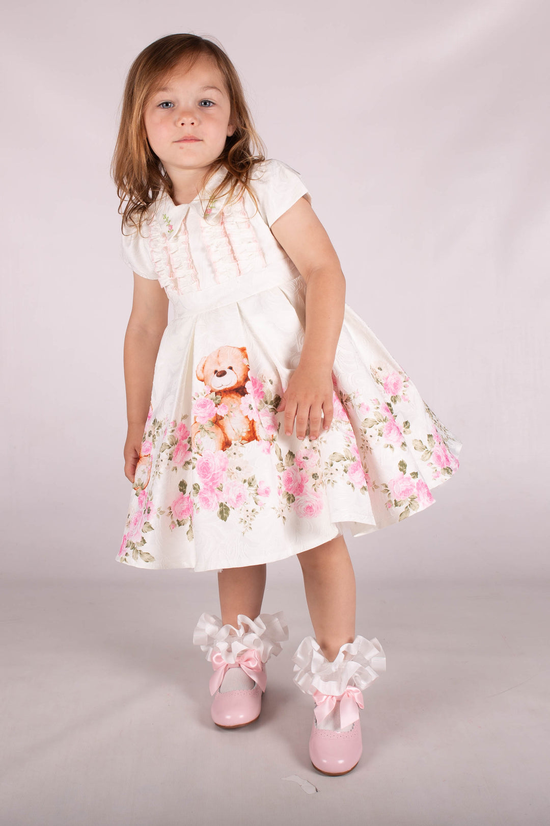 Teddy Bear Print Girls Dress