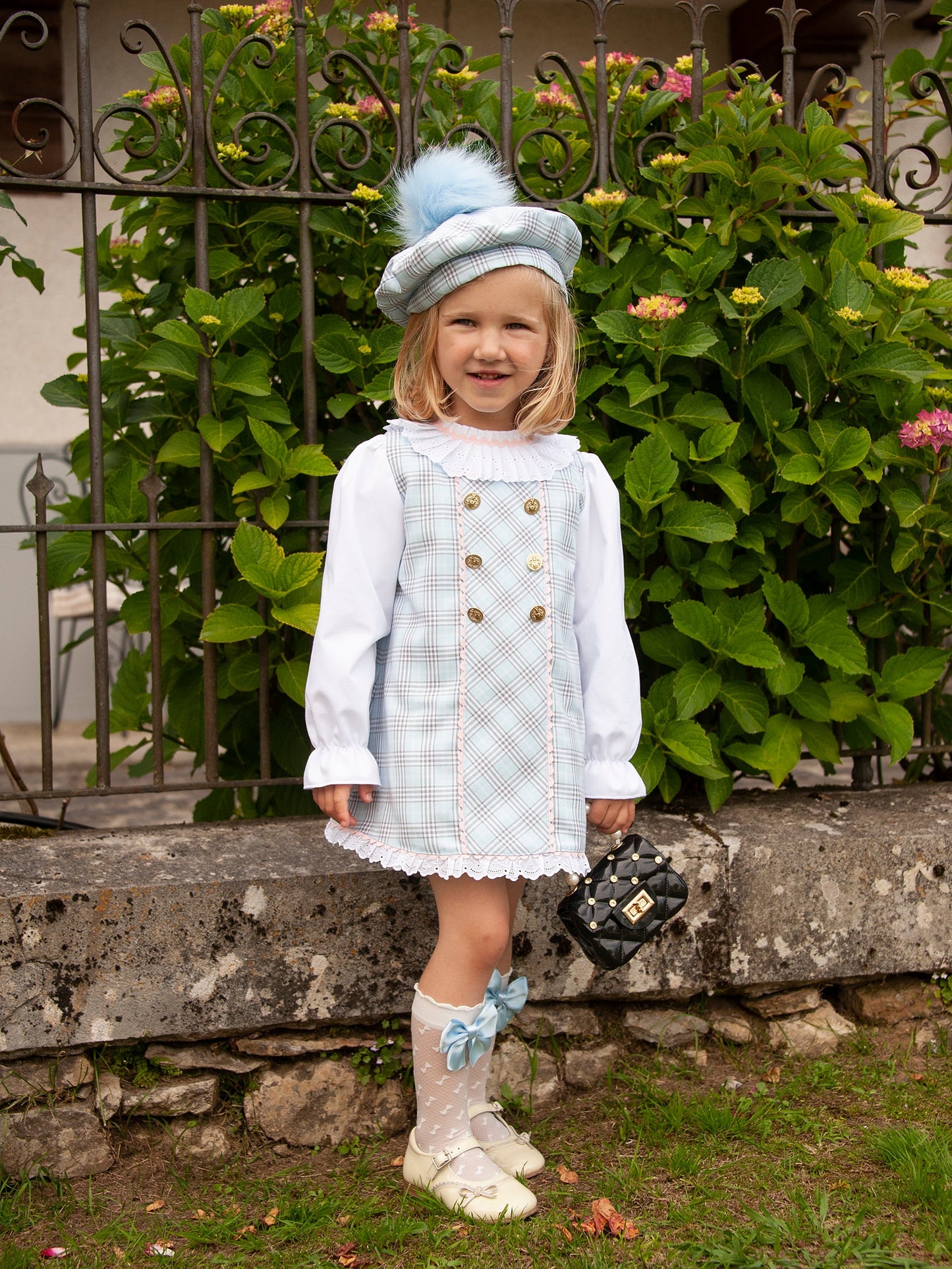 Sonata Blue Tartan A-Line Dress and Blouse - AW (Made To Order)