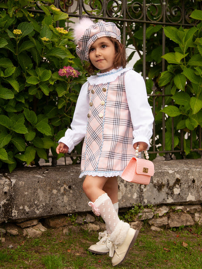 Sonata Pink Tartan A-Line Dress and Blouse - AW (Made to Order)