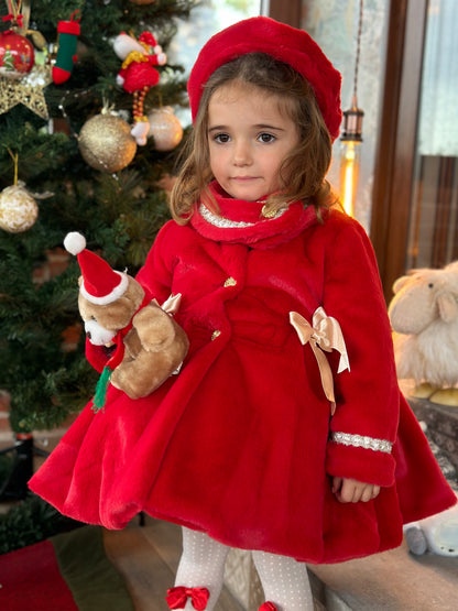 Red Handmade Soft Fur Sonata Coat AW (Made to order)