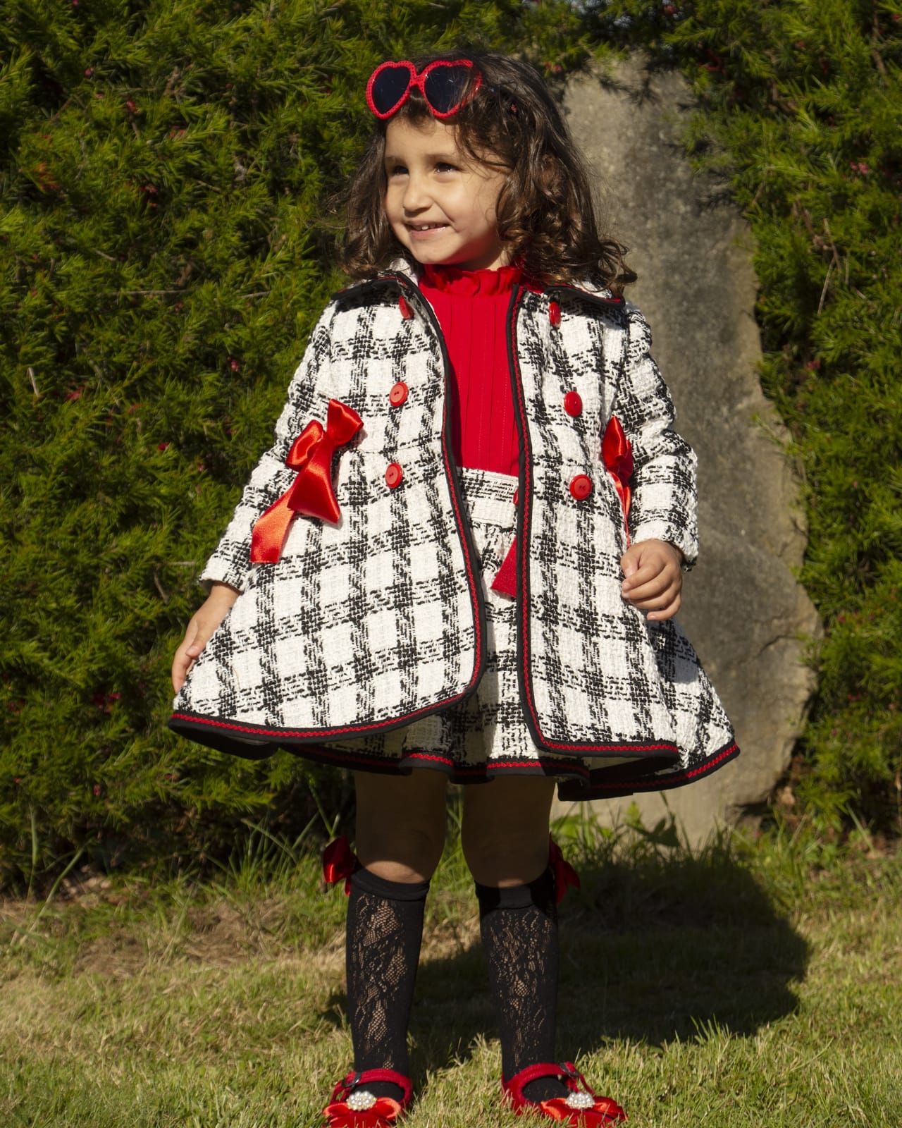 Girls Tweed Check Sonata Coat AW (Made to order)