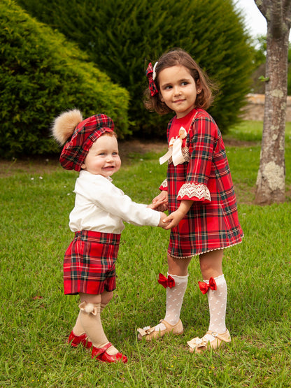 Sonata Boys Shirt Tartan Shorts Set (Made to order)