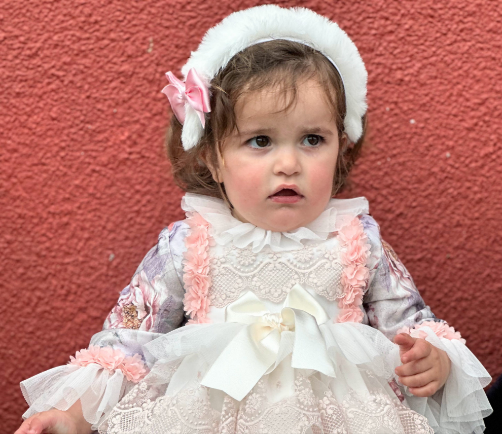 Girls White Fur & Pink Bow Headband AW (Made to order)
