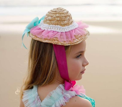 Ela Confeccion SS25 Girls Vega Handmade Straw Hat - (Made to order)