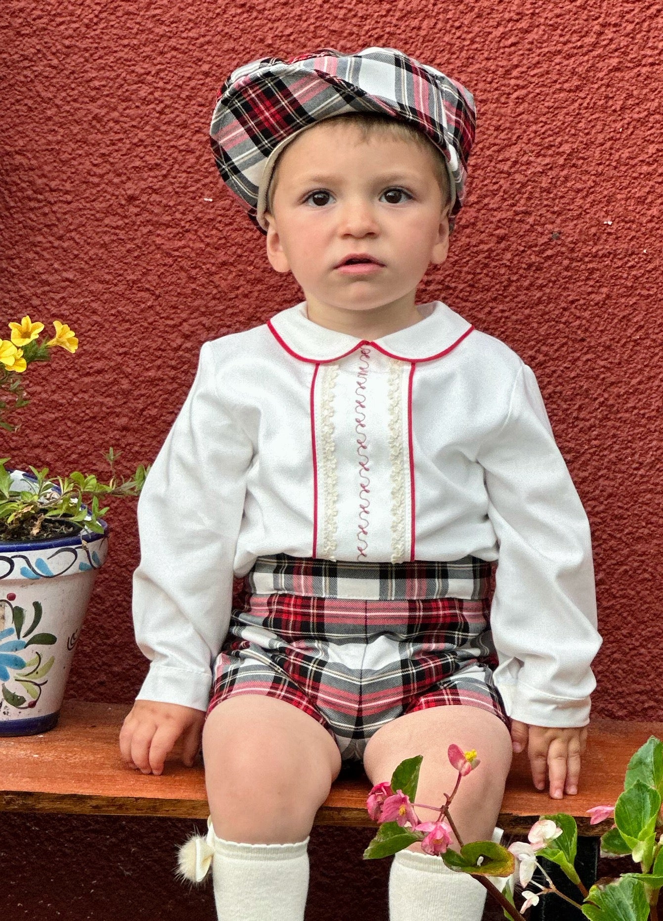 Boys Tartan Shorts & Shirt AW (Made to order)