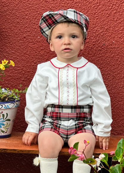 Boys Tartan Shorts & Shirt AW (Made to order)
