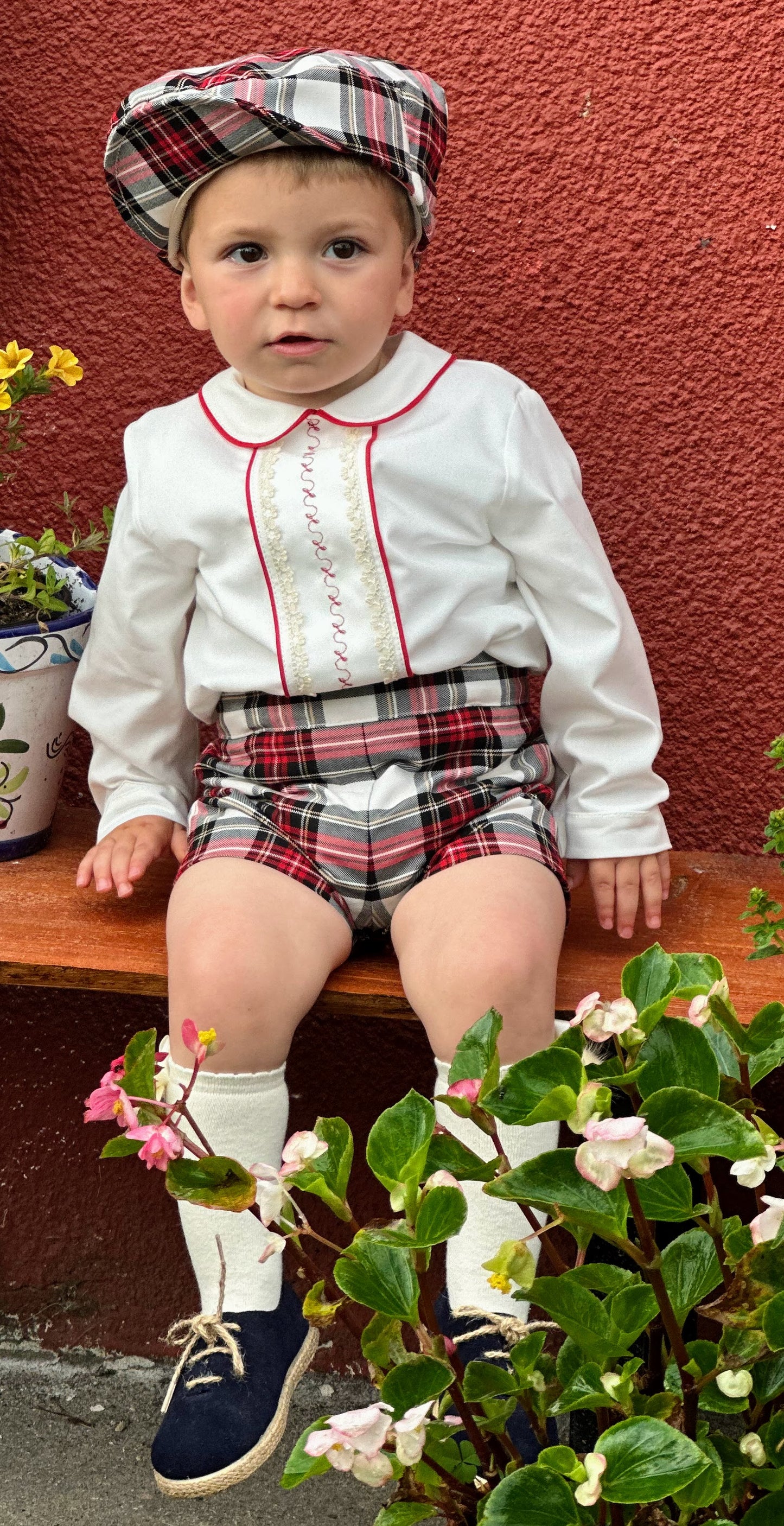 Boys Tartan Shorts & Shirt AW (Made to order)