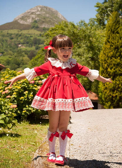 Sonata Red Velvet Dress AW (Made to order)