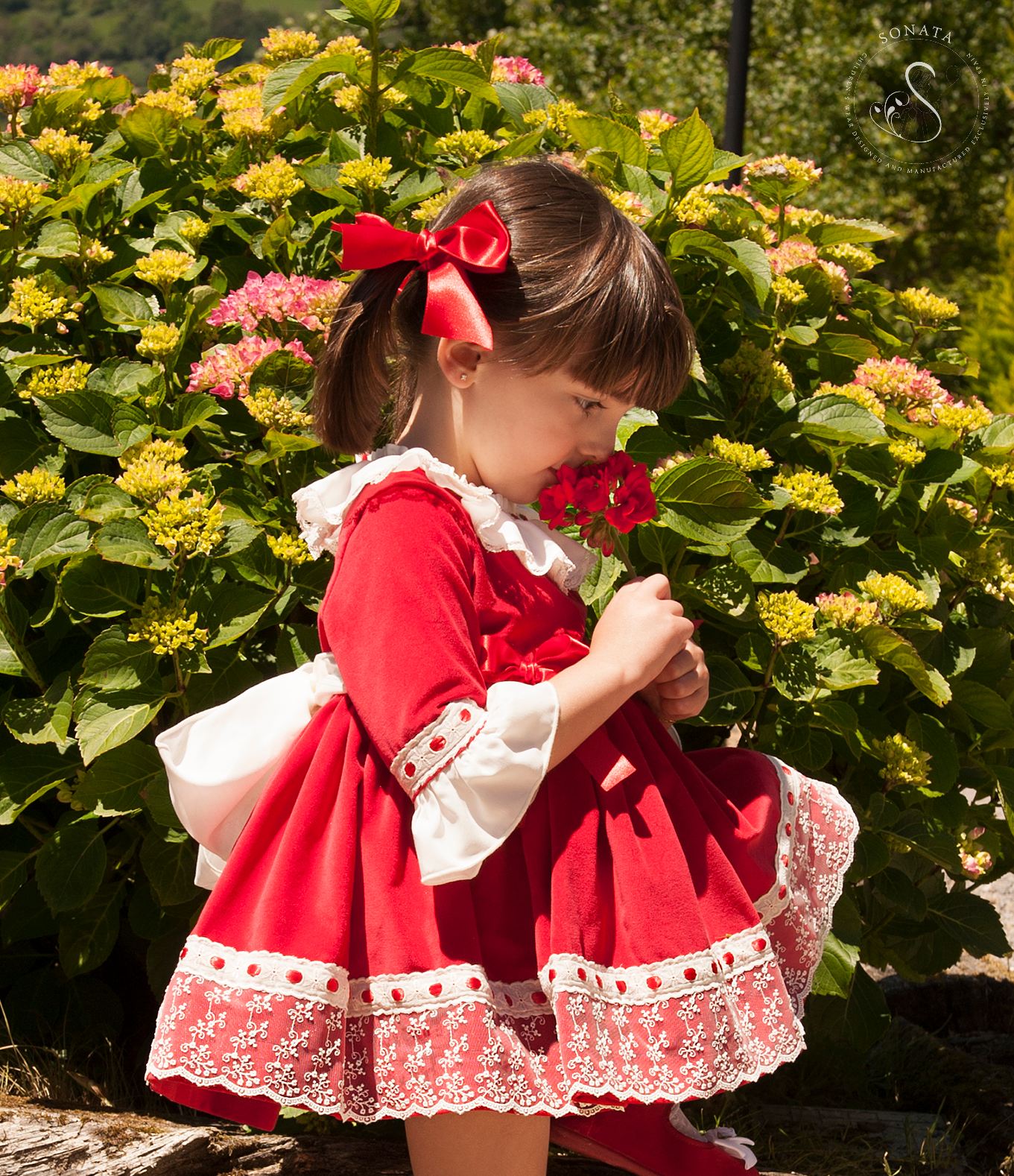 Sonata Red Velvet Dress AW (Made to order)