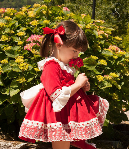 Sonata Red Velvet Dress AW (Made to order)