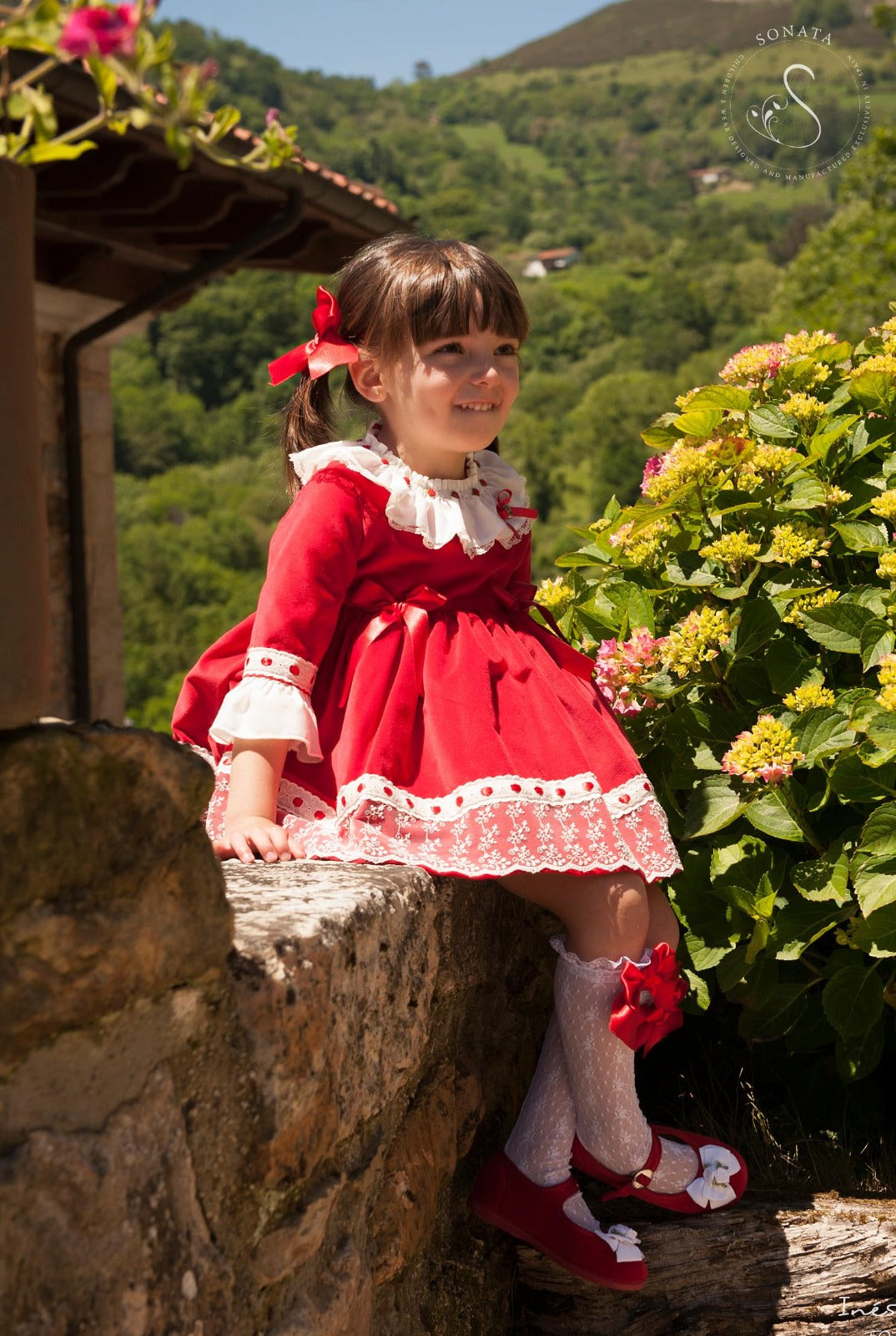Sonata Red Velvet Dress AW (Made to order)