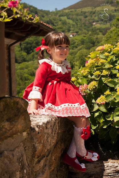 Sonata Red Velvet Dress AW (Made to order)