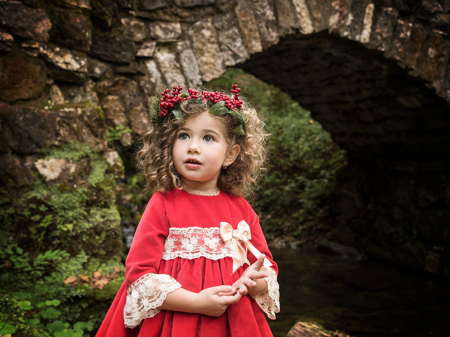 Sonata Red Puffball Dress AW (Made to order)