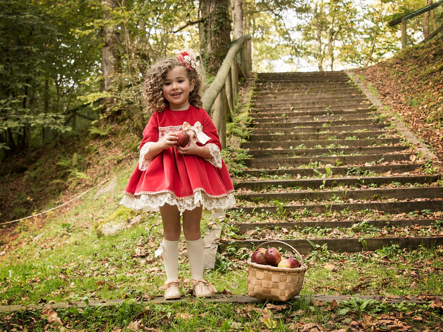 Sonata Red Puffball Dress AW (Made to order)
