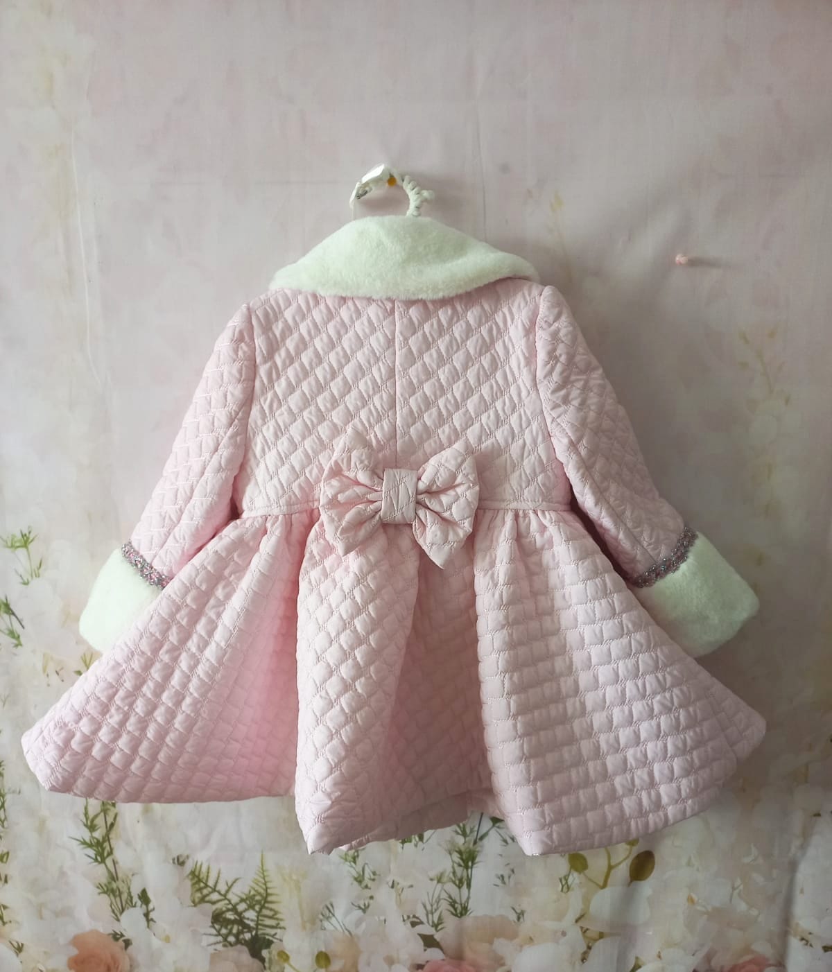 Sonata Girls Pink Quilted Fur Trim Classic Coat & Hat AW (Made To Order)