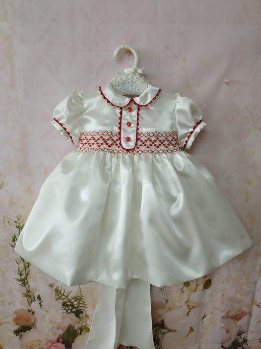 Sonata Sheer Satin Smocked Dress (In Stock)