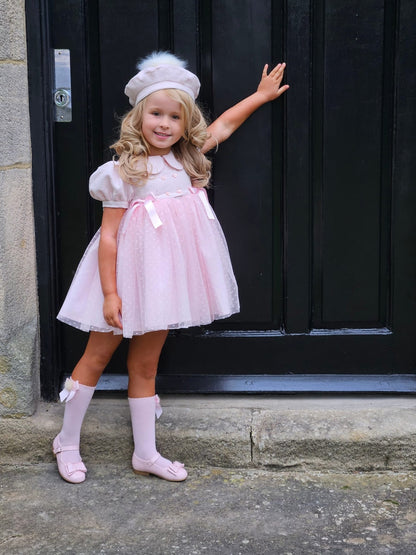 Sonata Classic Pink Handmade Plumeti Dress (Made To Order)
