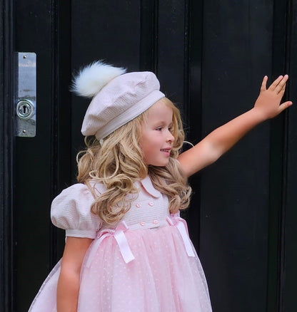 Sonata Classic Pink Handmade Plumeti Dress (Made To Order)