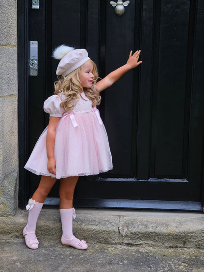 Sonata Classic Pink Handmade Plumeti Dress (Made To Order)