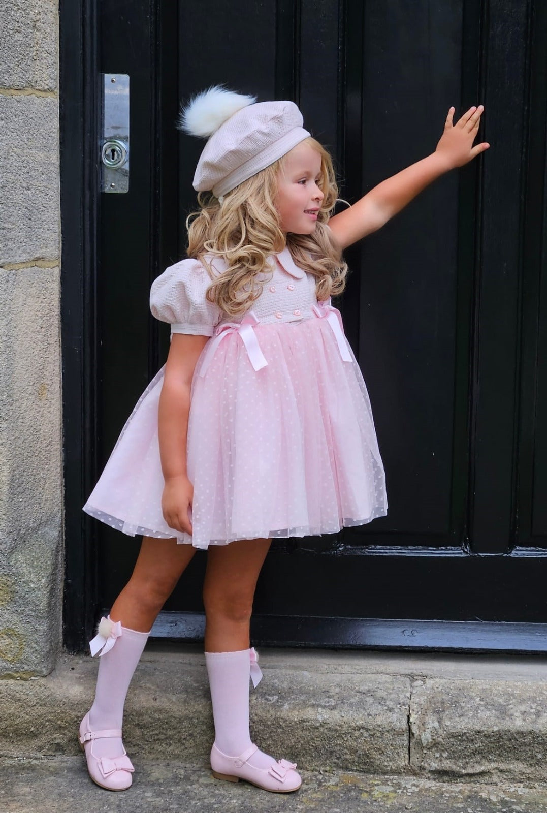 Sonata Classic Pink Handmade Plumeti Dress (Made To Order)
