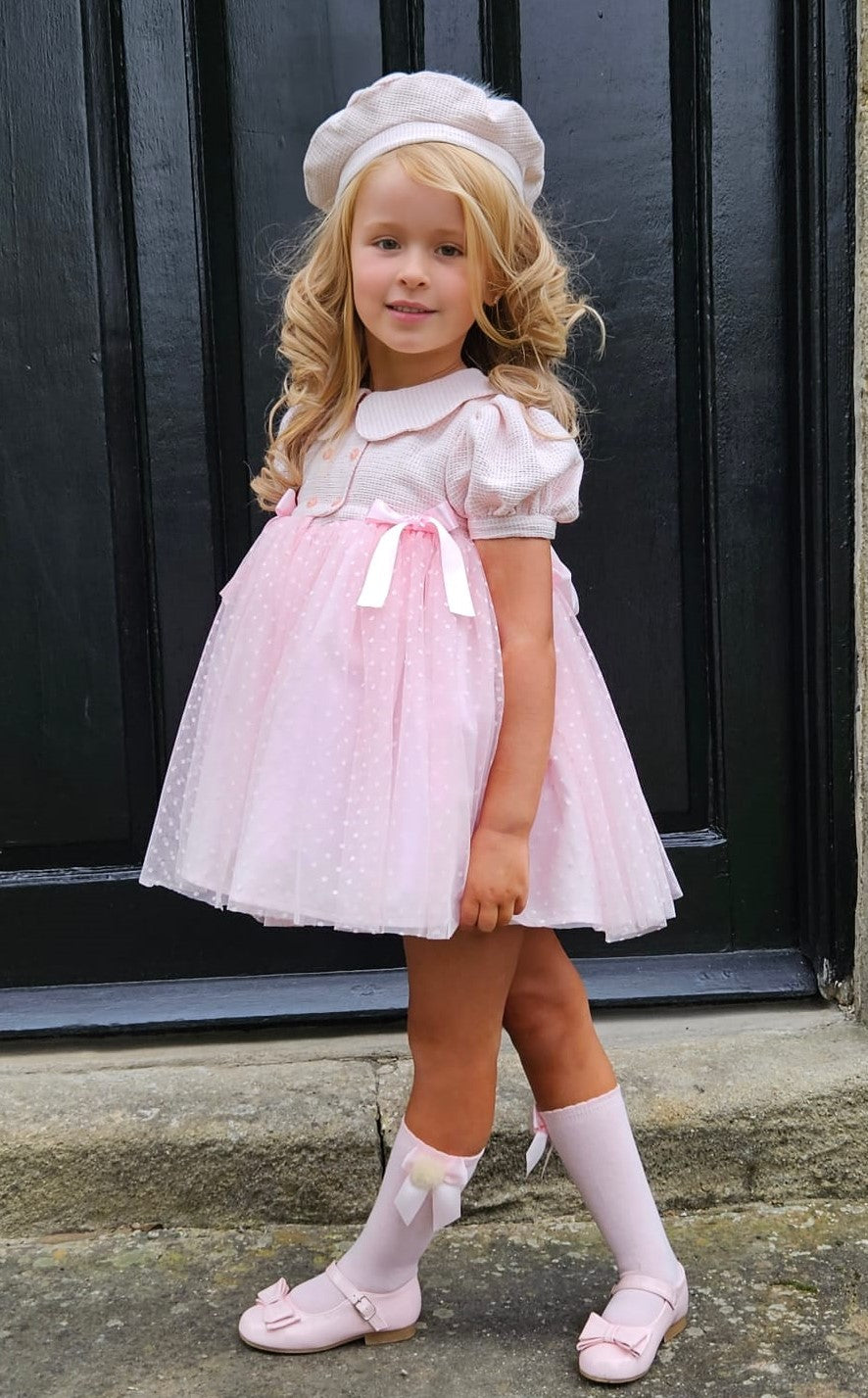 Sonata Classic Pink Handmade Plumeti Dress (Made To Order)