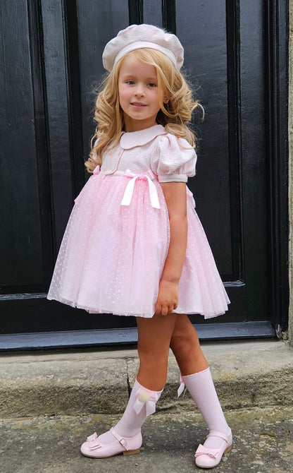 Sonata Classic Pink Handmade Plumeti Dress (Made To Order)
