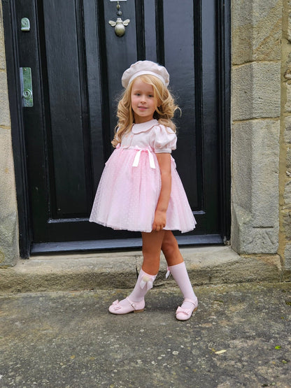 Sonata Classic Pink Handmade Plumeti Dress (Made To Order)