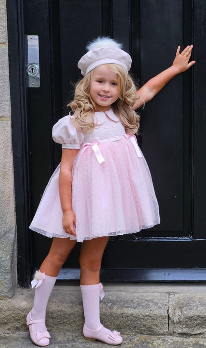 Sonata Classic Pink Handmade Plumeti Dress (Made To Order)