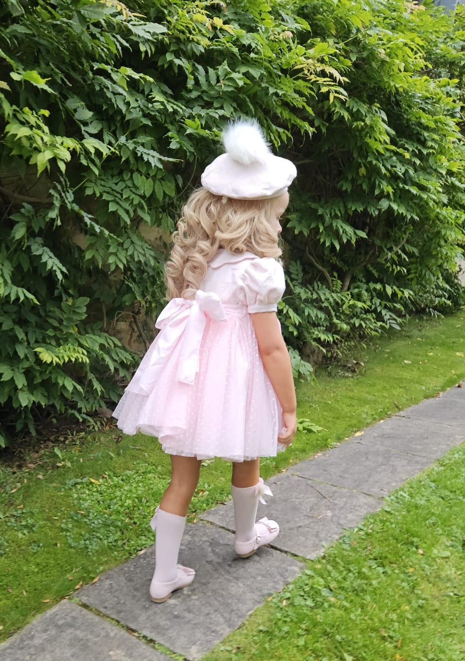 Sonata Classic Pink Handmade Plumeti Dress (Made To Order)