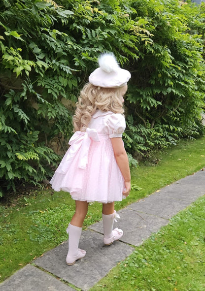 Sonata Classic Pink Handmade Plumeti Dress (Made To Order)
