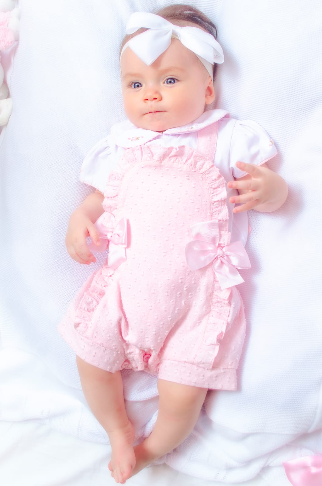 Girls Pink Romper and Blouse Set