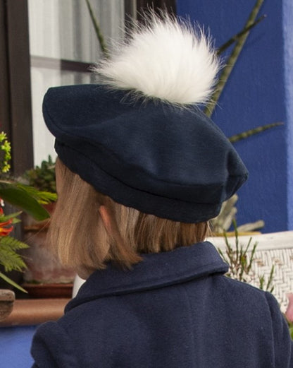 Sonata Navy Spanish Pom Beret Hat AW (Made to order)