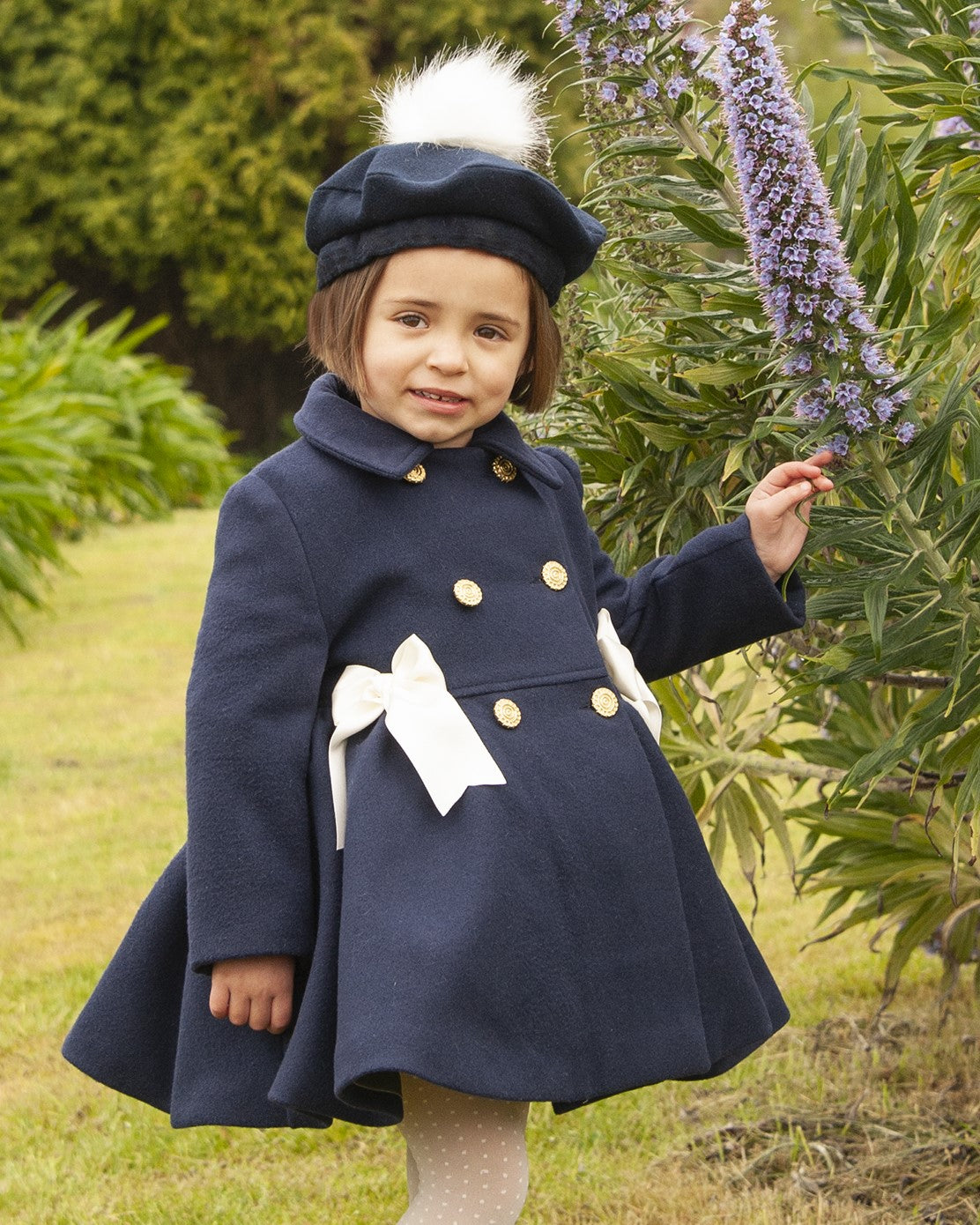 Sonata Navy Spanish Pom Beret Hat AW (Made to order)