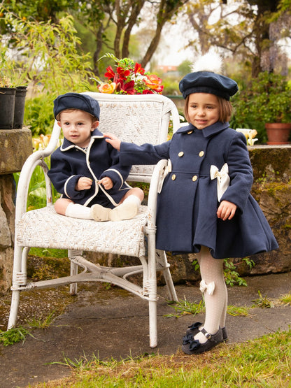 Sonata Navy Spanish Pom Beret Hat AW (Made to order)