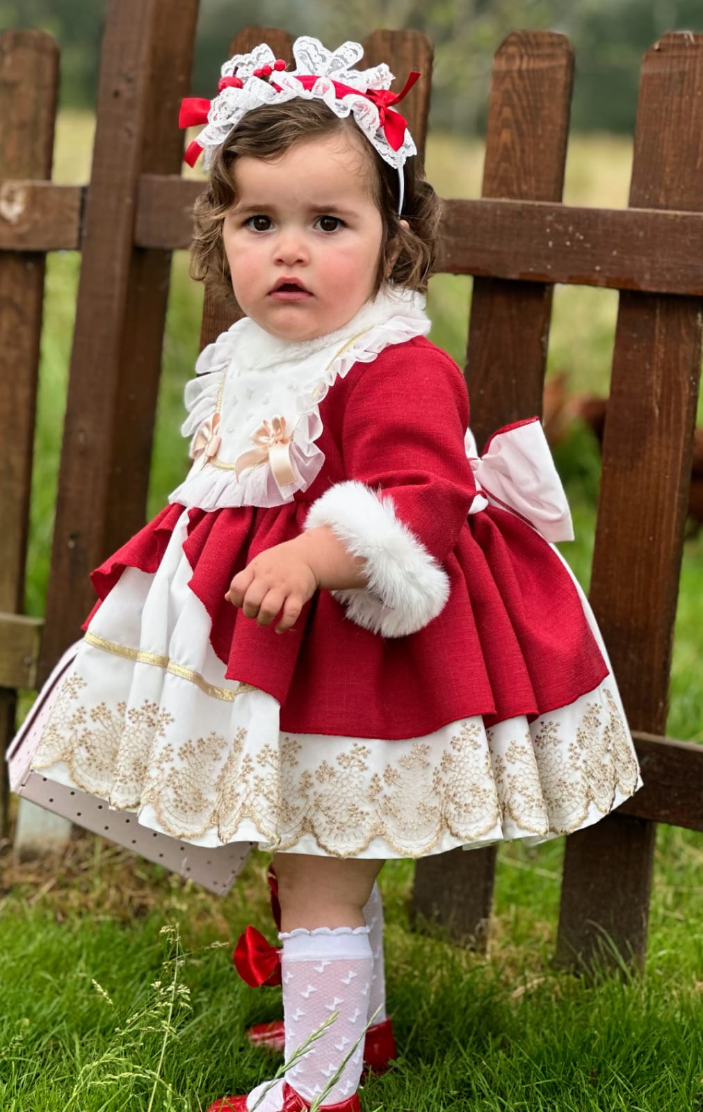 Girls Red Christmas Headband AW (Made to order)