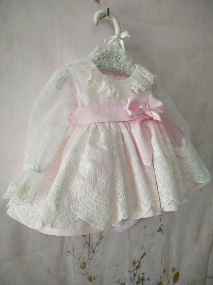 Pale Pink Girls Extravaganza Puffball Dress AW (Made to order)