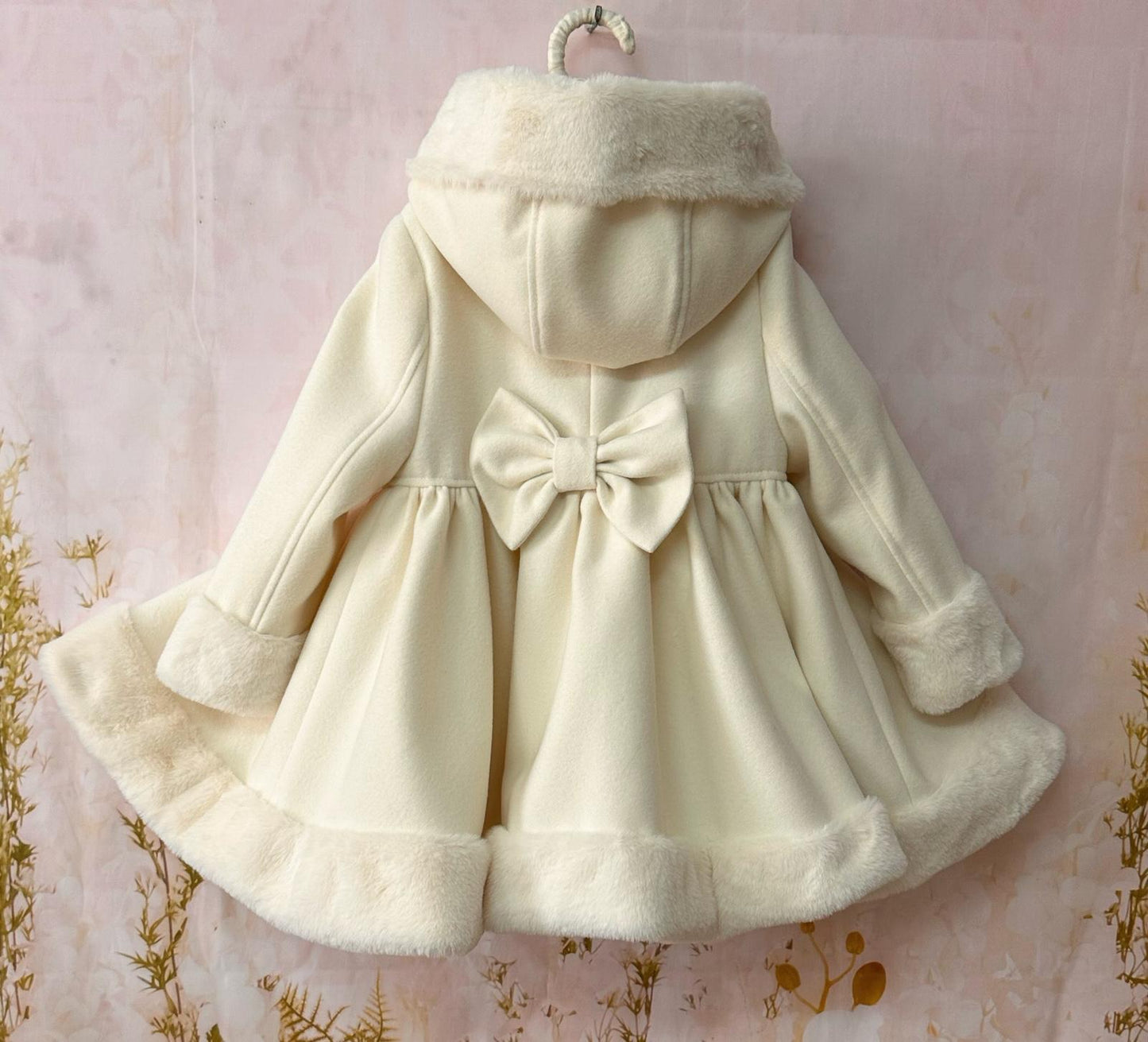 Amor Bambino Handmade Hooded Coat with Fur Trim AW (Made to order)