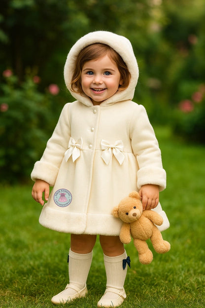Amor Bambino Handmade Hooded Coat with Fur Trim AW (Made to order)