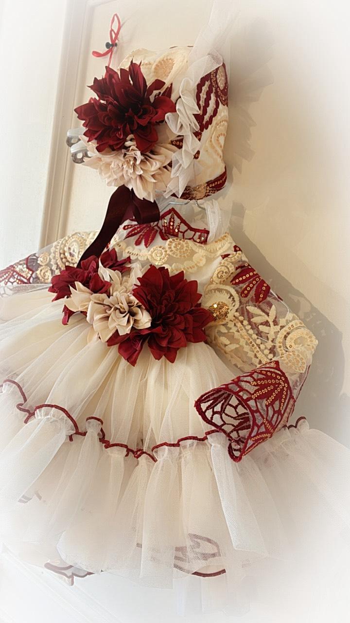 Extravagant Handmade Dress, Knickers & Headpiece or Bonnet - (Made to order)