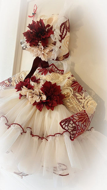 Extravagant Handmade Dress, Knickers & Headpiece or Bonnet - (Made to order)