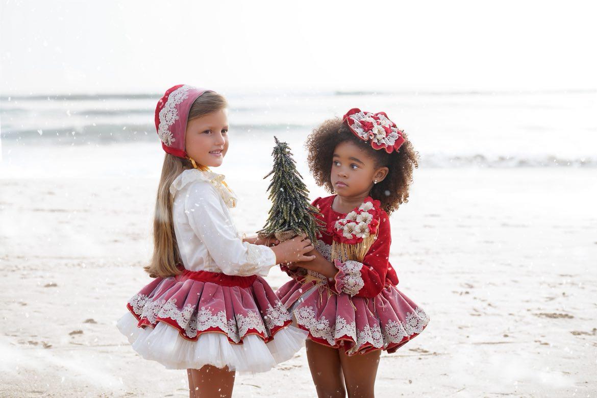 Chanele Red Handmade Dress, Knickers & Headpiece - (Made to order)