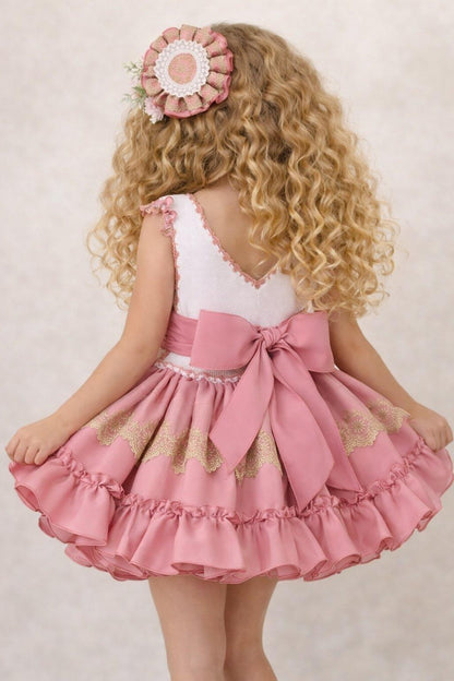 Ela Confeccion SS26 Girls Handmade Dress, Knickers & Hairpiece Set - (Made to order)